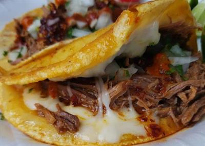 Close up image of a taco.