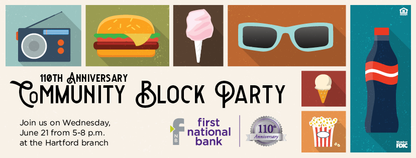 First National Bank's community block party in honor of its 110th anniversary.